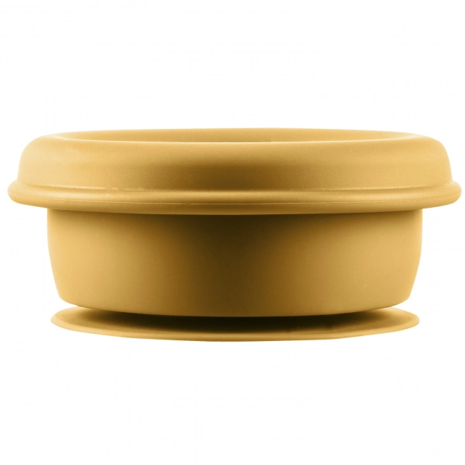 Silicone Snack Bowl with Suction Cup - Mustard Yellow