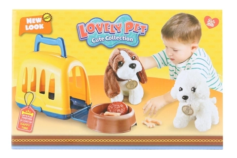 Plush Dog with Carrier Set