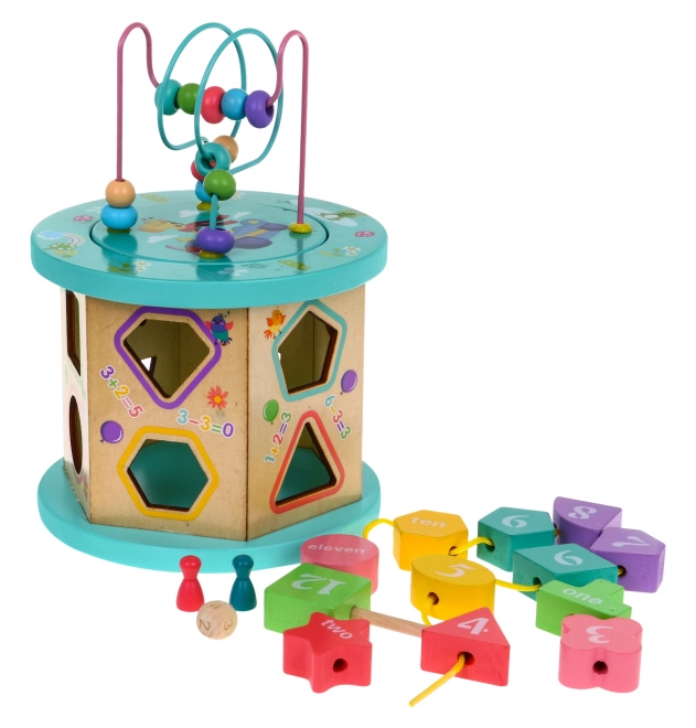 Wooden Educational Multicube 4-in-1 for Children – Sorter and Maze Game