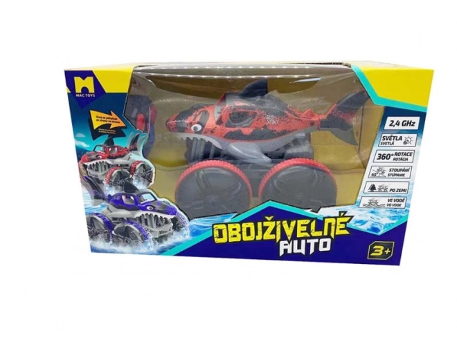 Amphibious Shark Remote Control Car - Red