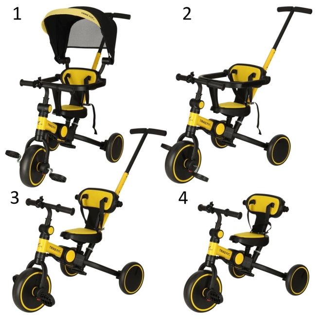 Yellow and Black Trike Fix V4 with Canopy – Yellow and Black