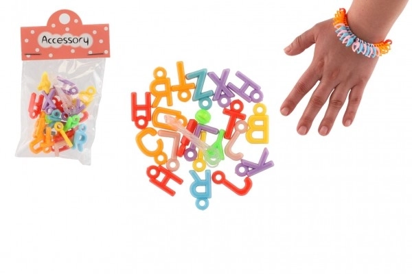 Colorful Heart and Alphabet Beads with String