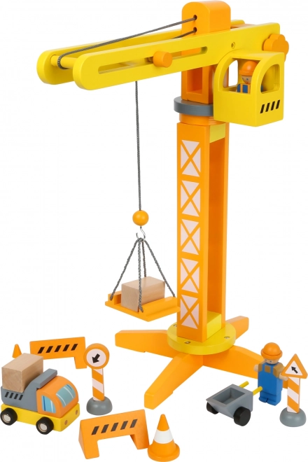 Wooden Construction Crane with Accessories