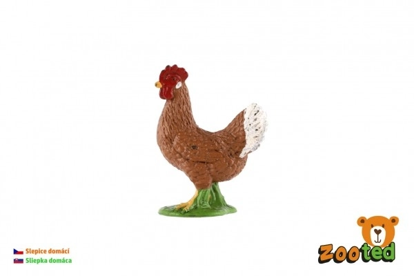 Plastic Domestic Hen Toy 4cm in Bag