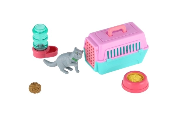 Pet Cat with Portable Box and Accessories