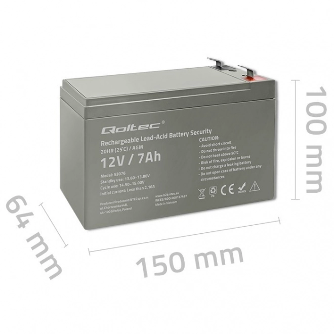 Stable Energy AGM Battery with Security