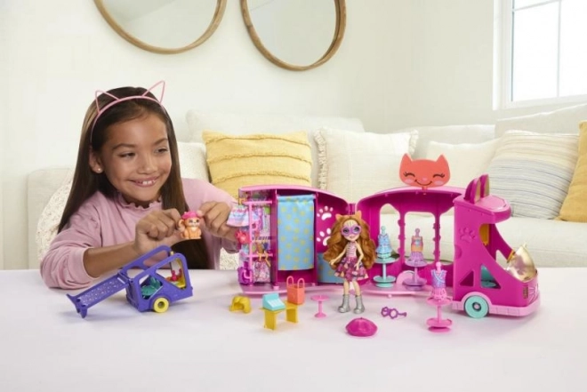 Enchantimals cat fashion boutique play set on wheels