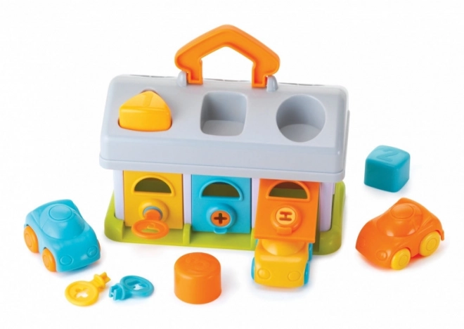 Colorful Car Garage with Shape Sorter