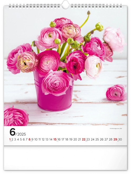 Wall Calendar Flowers 2025