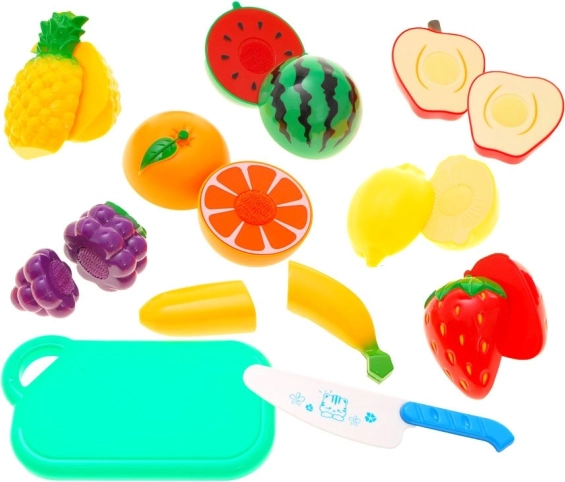 Colorful fruit set for creative play