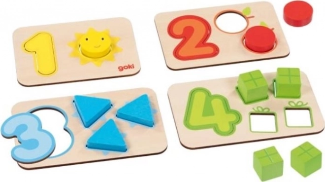 Puzzle in legno con forme e numeri di Goki