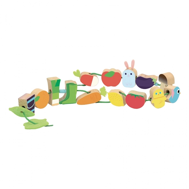 Vilac Wooden Bead Lacing Set - Farmyard