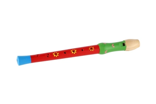 Painted Wooden Flute 33cm