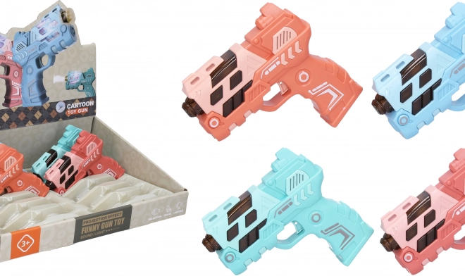 Pistola per bambini con effetti luminosi e sonori e proiezione di immagini (12 cm)