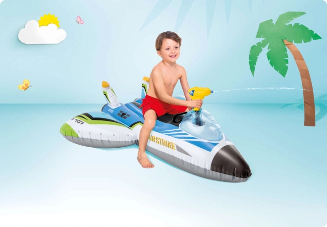 Inflatable airplane with water cannon, green INTEX 57536