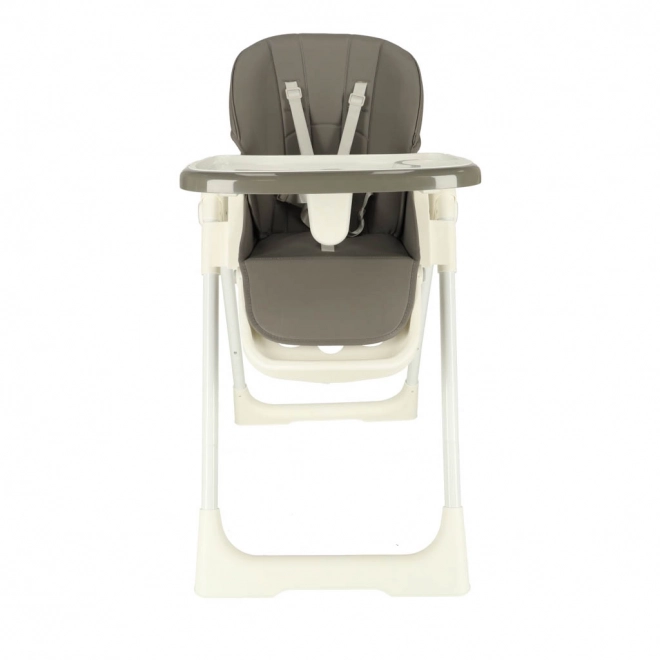 Foldable High Chair With Wheels And Tray - Gray