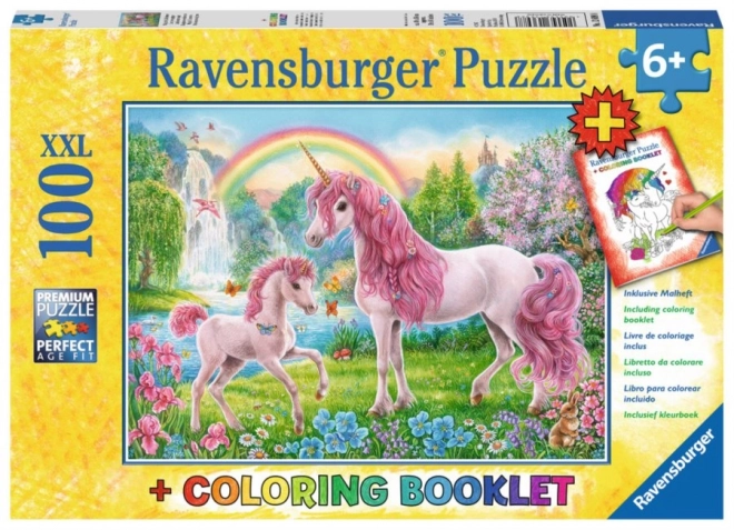 Magical Unicorns XXL Puzzle and Coloring Book