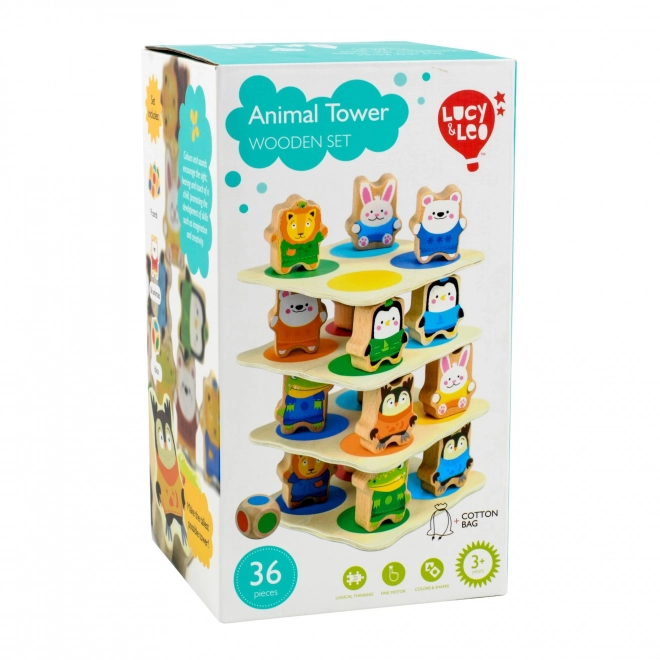 Animal Tower Wooden Game Set