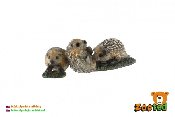 Western Hedgehog Mother and Babies Animal Set