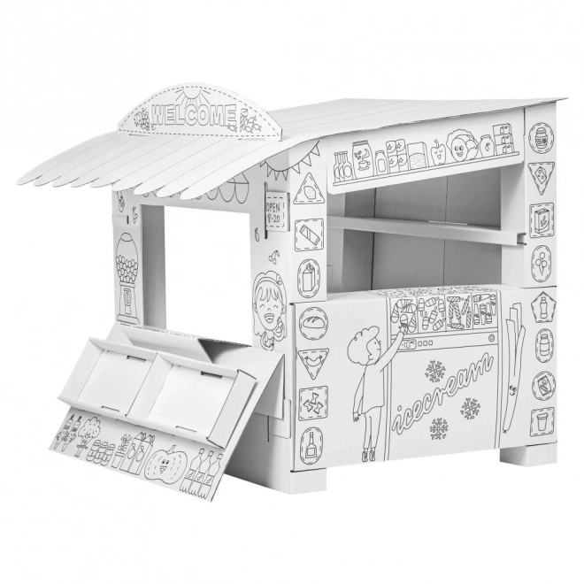 Market Stall - Cardboard Coloring Toy