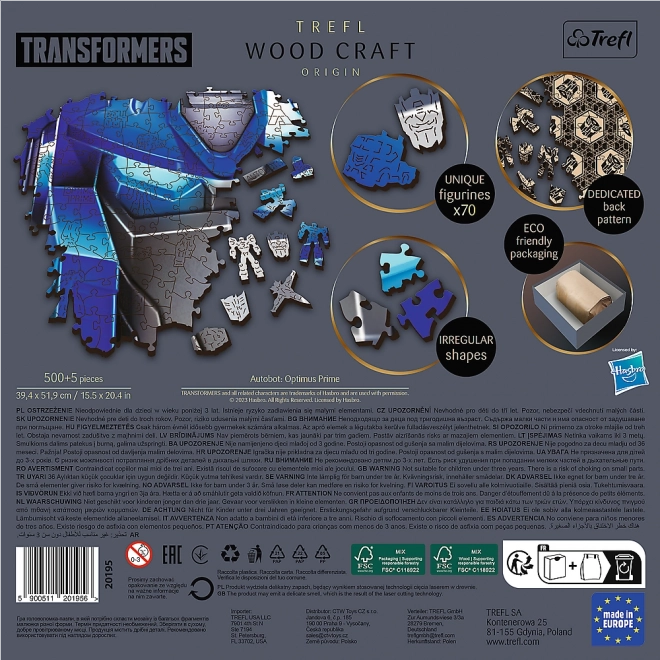 Wood Craft Origin Puzzle Transformers: Optimus Prime