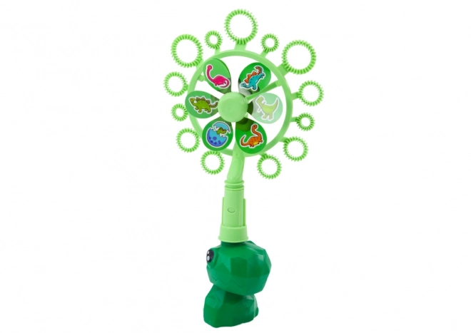 Bubble Maker with Fan Dinosaur Tray Green