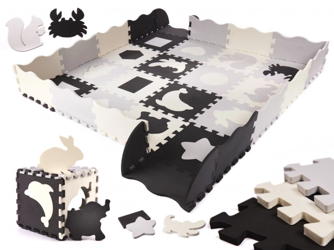 Children's Contrast Foam Puzzle Mat and Playpen