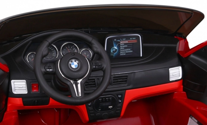 BMW X6M XXL pro 2 děti Červený lak + dálkové ovládání + eko kůže + bezpečnostní pásy + pomalý rozjezd + MP3 + LED