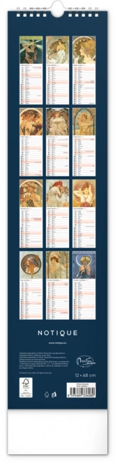 Wall Calendar Alfons Mucha 2025