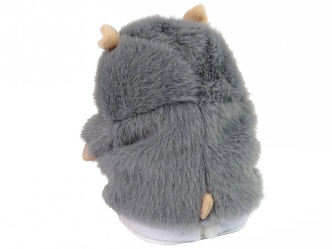 Interactive Talking Gray Plush Hamster Toy