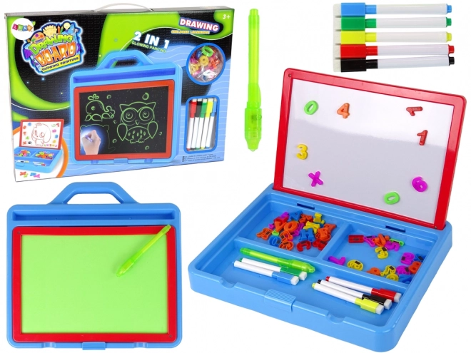 Magnetic Drawing Board with Glowing Paint 2-in-1