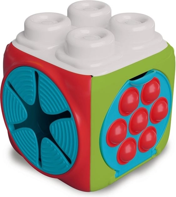 sensory insertion soft cube with Clemmy blocks