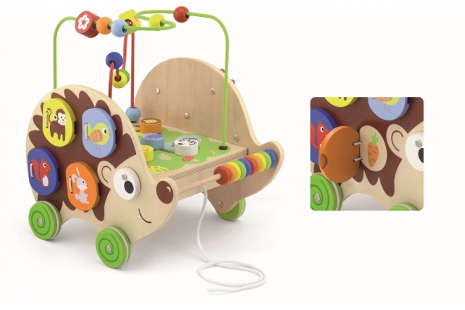 Wooden Pull-Along Hedgehog with Activities 5-in-1