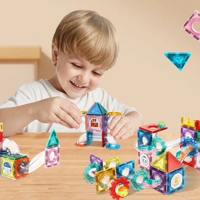 Magnetic Building Set 3D – Marble Run 126 pcs by WOOPIE