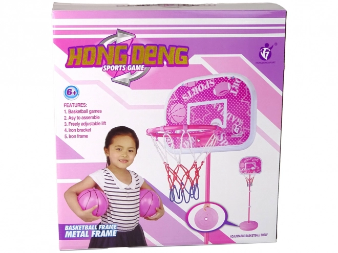 Children's Pink Basketball Hoop Garden Set 170 cm