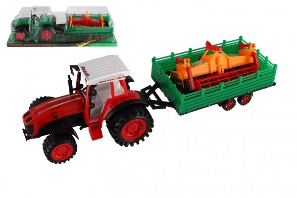 Toy Tractor with Trailer and Harvester Drum