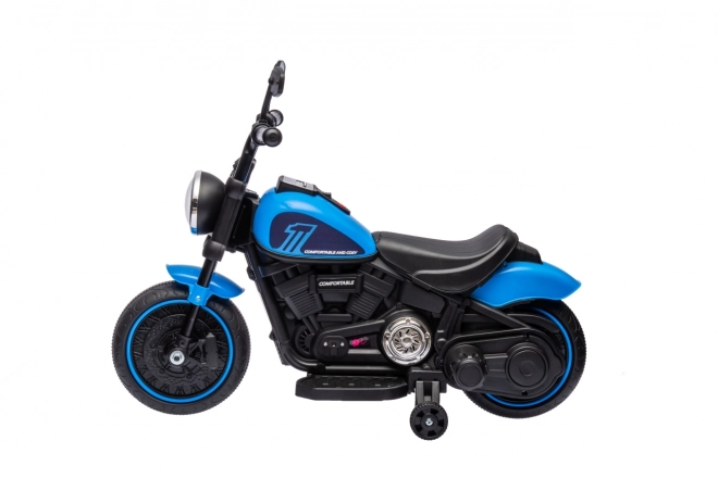 Kids Electric Chopper Motorcycle Blue with FM Radio and Audio Panel