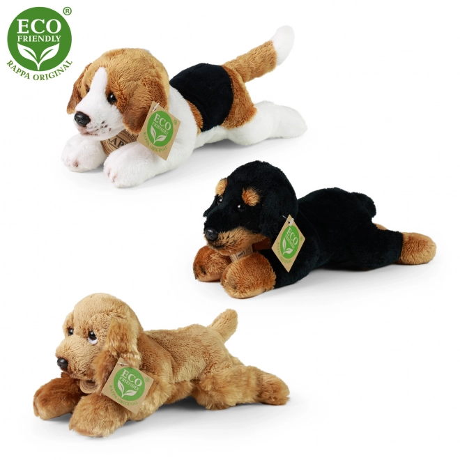 Eco-friendly plush lying dog 18 cm