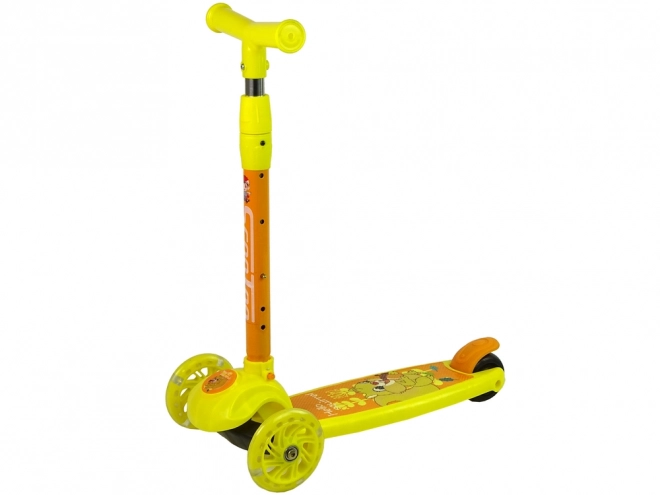 Three-Wheeled Balance Scooter with LED Wheels Yellow Squirrel