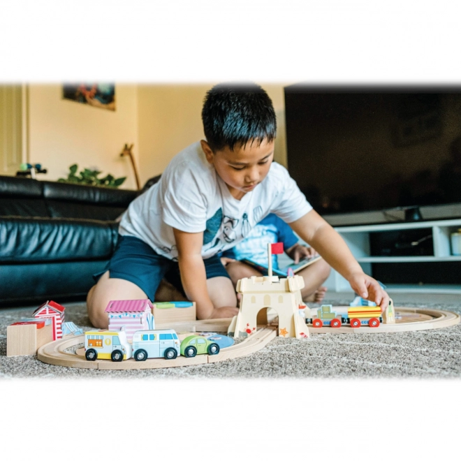 Coastal Cleanup Wooden Train Set from Bigjigs Rail