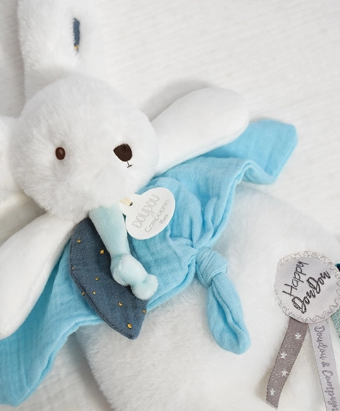 Gift Set - Plush Bunny with Blanket in Blue