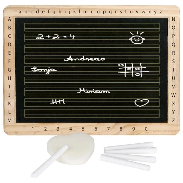 Wooden Learning Chalkboard with Letters and Numbers