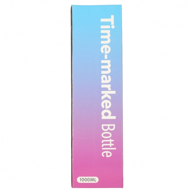 Motivational Water Bottle with Straw and Handle - 1L Pink Blue