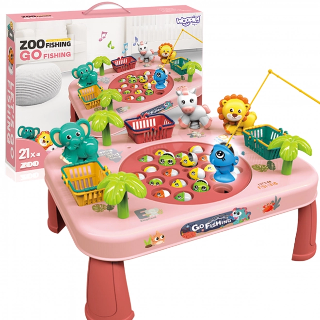 Interactive Fishing Game Table Pink