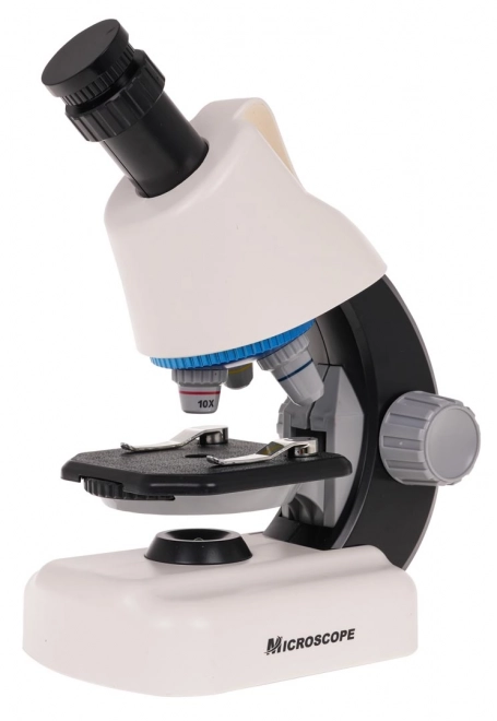 White Microscope with Test Tubes and Accessories