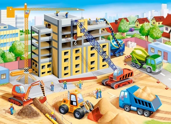 Colorful Children’s Puzzle Big Construction Site