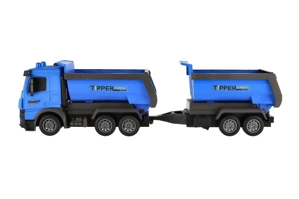 Plastic Cargo Truck With Trailer 50cm with Pull-Back Feature