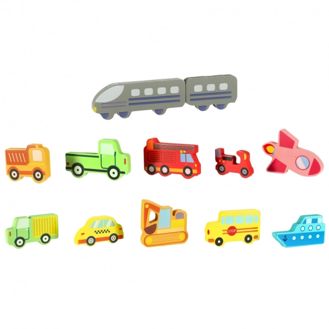 Wooden Educational Puzzle Shape Sorter Vehicles