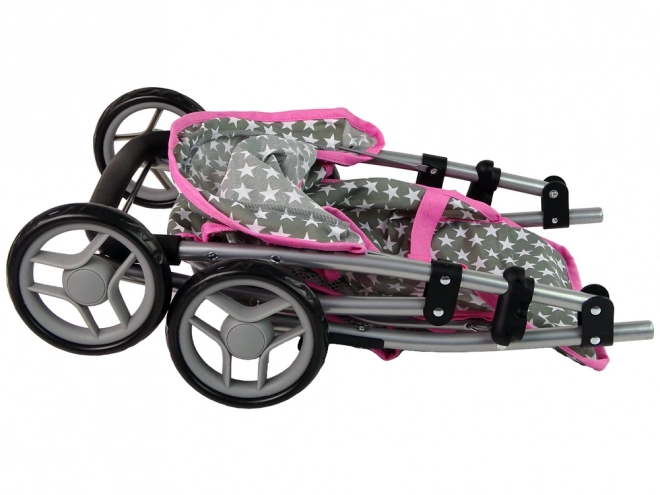 Doll Stroller Pink with Stars