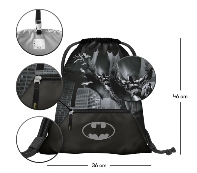 Batman Dark City Drawstring Bag with Pocket